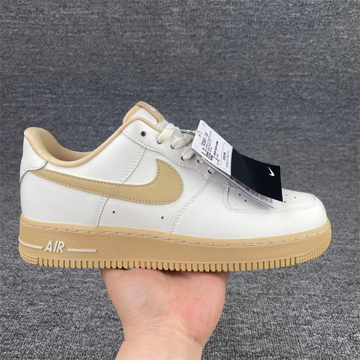 Women's Air Force 1 White/Brown Shoes Top 0271